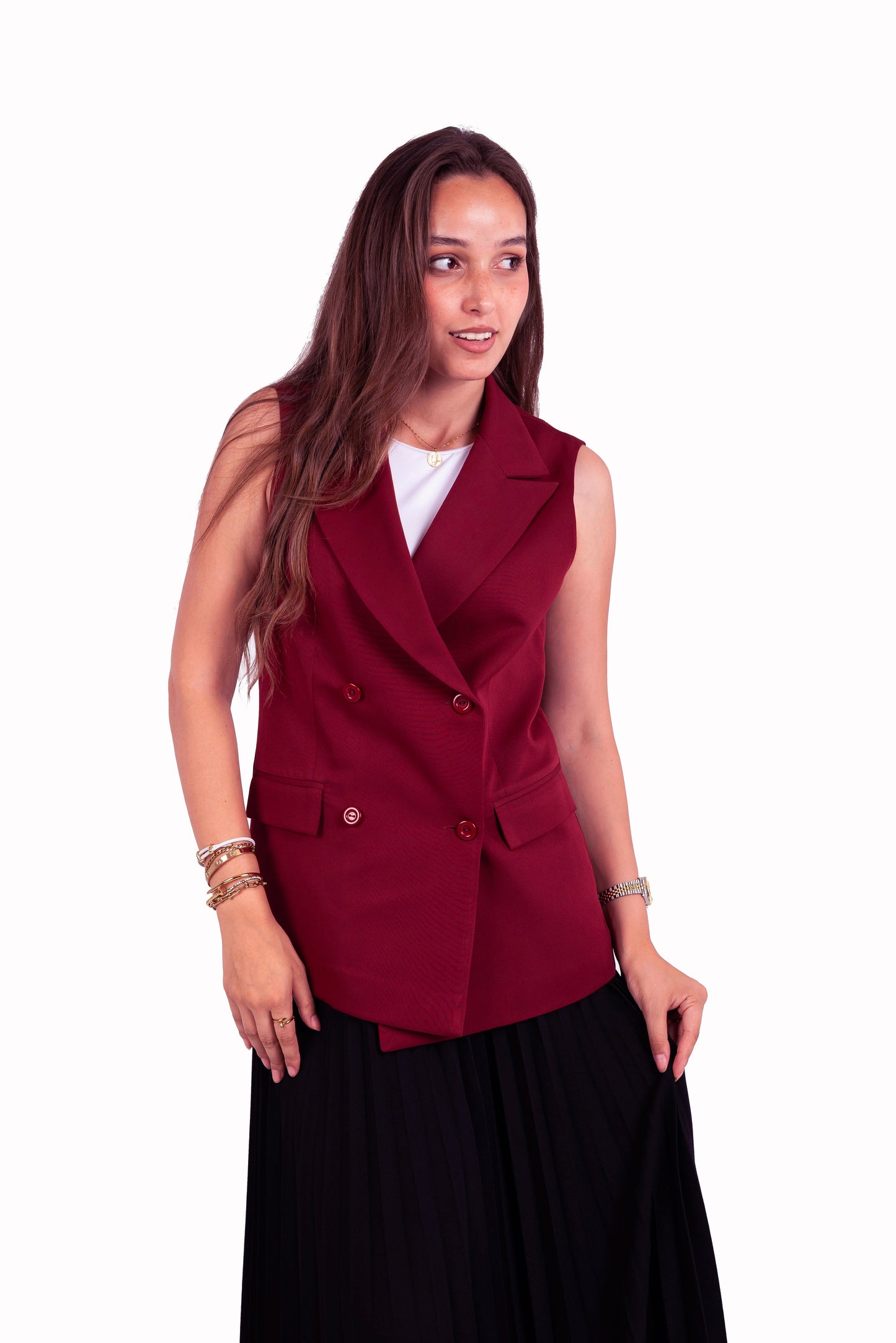 Crossover Vest - In Burgundy
