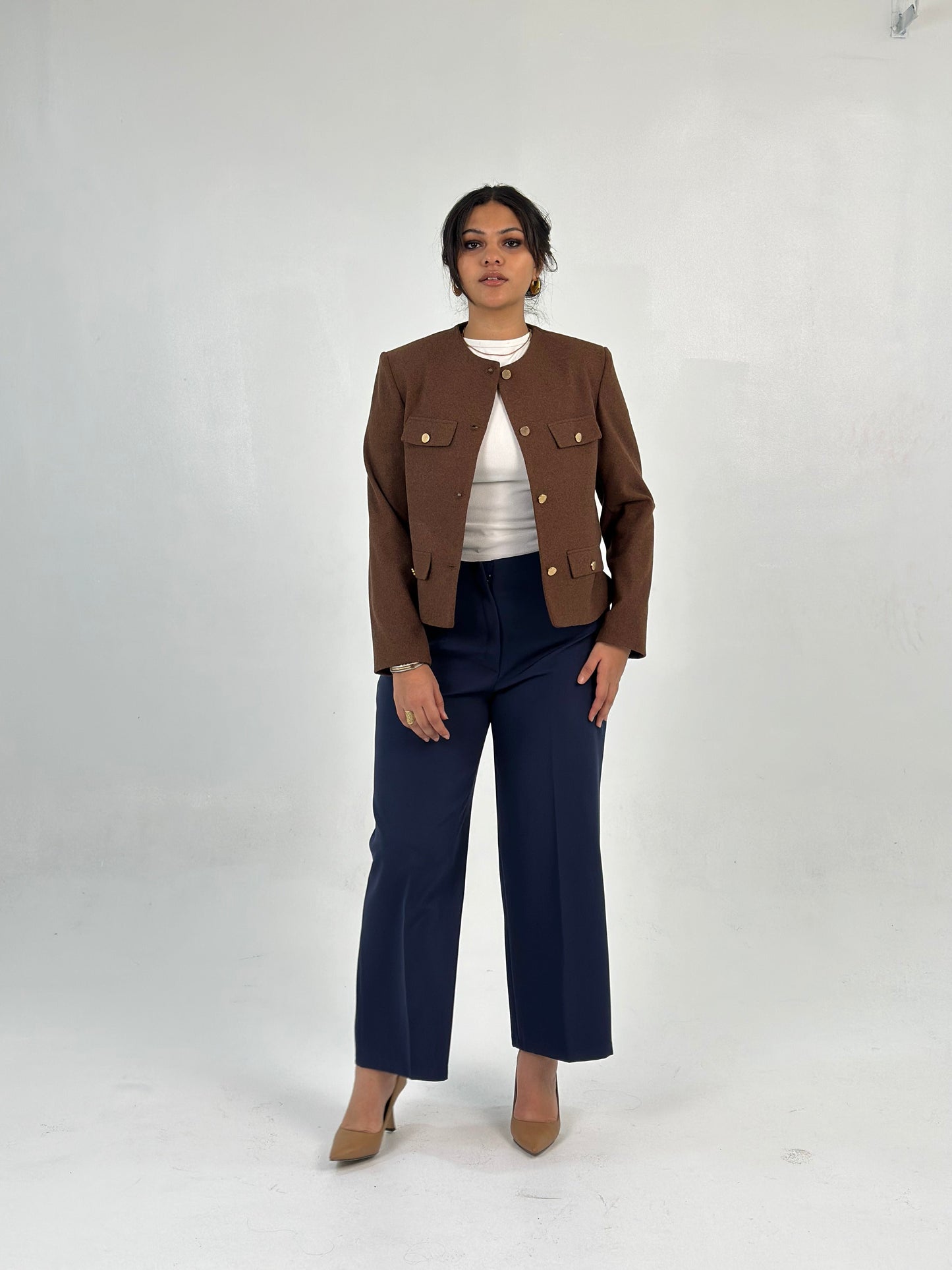 Wool Jacket In Brown