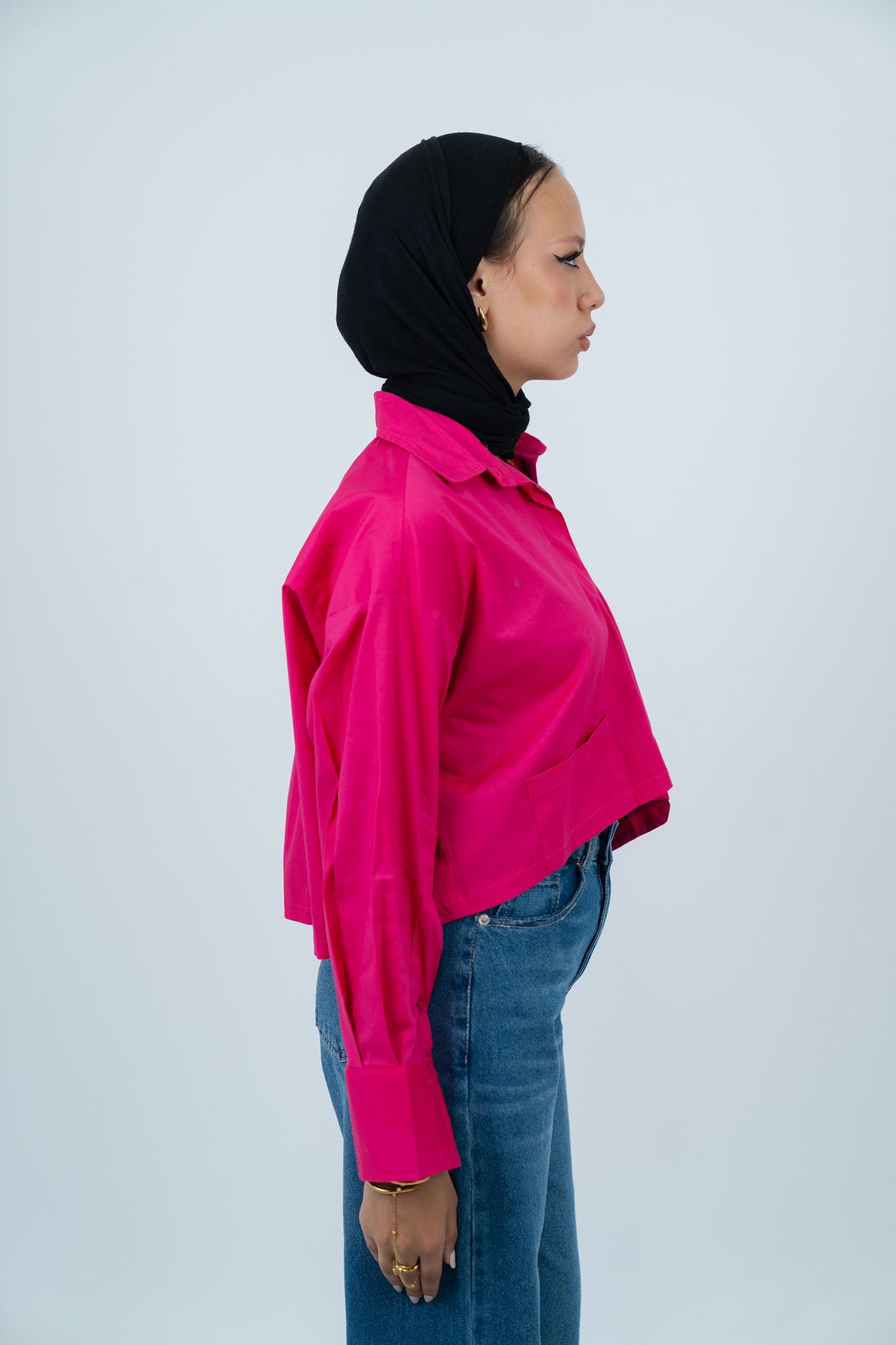 Cropped Poplin Shirt