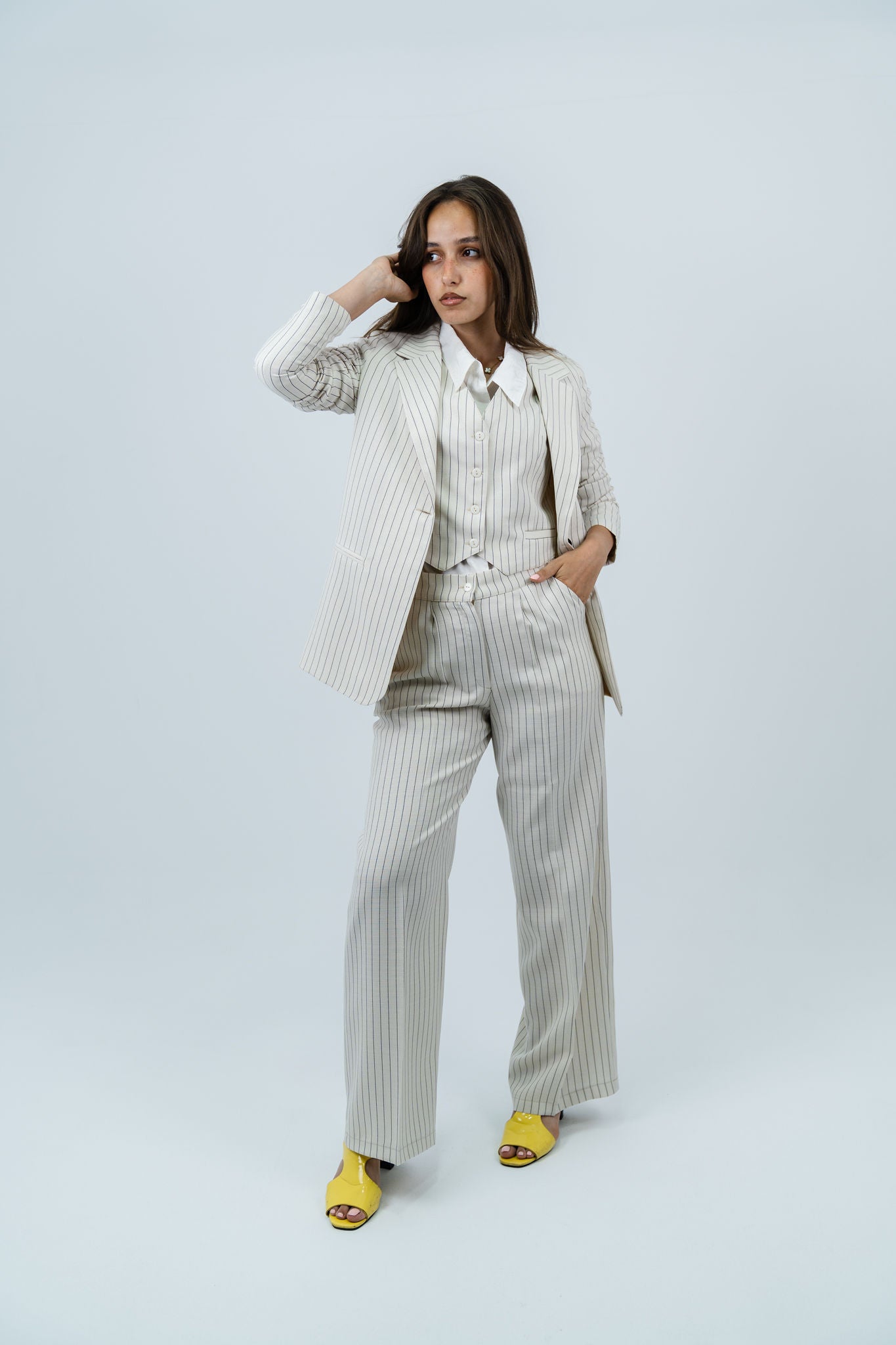 stripped linen pants