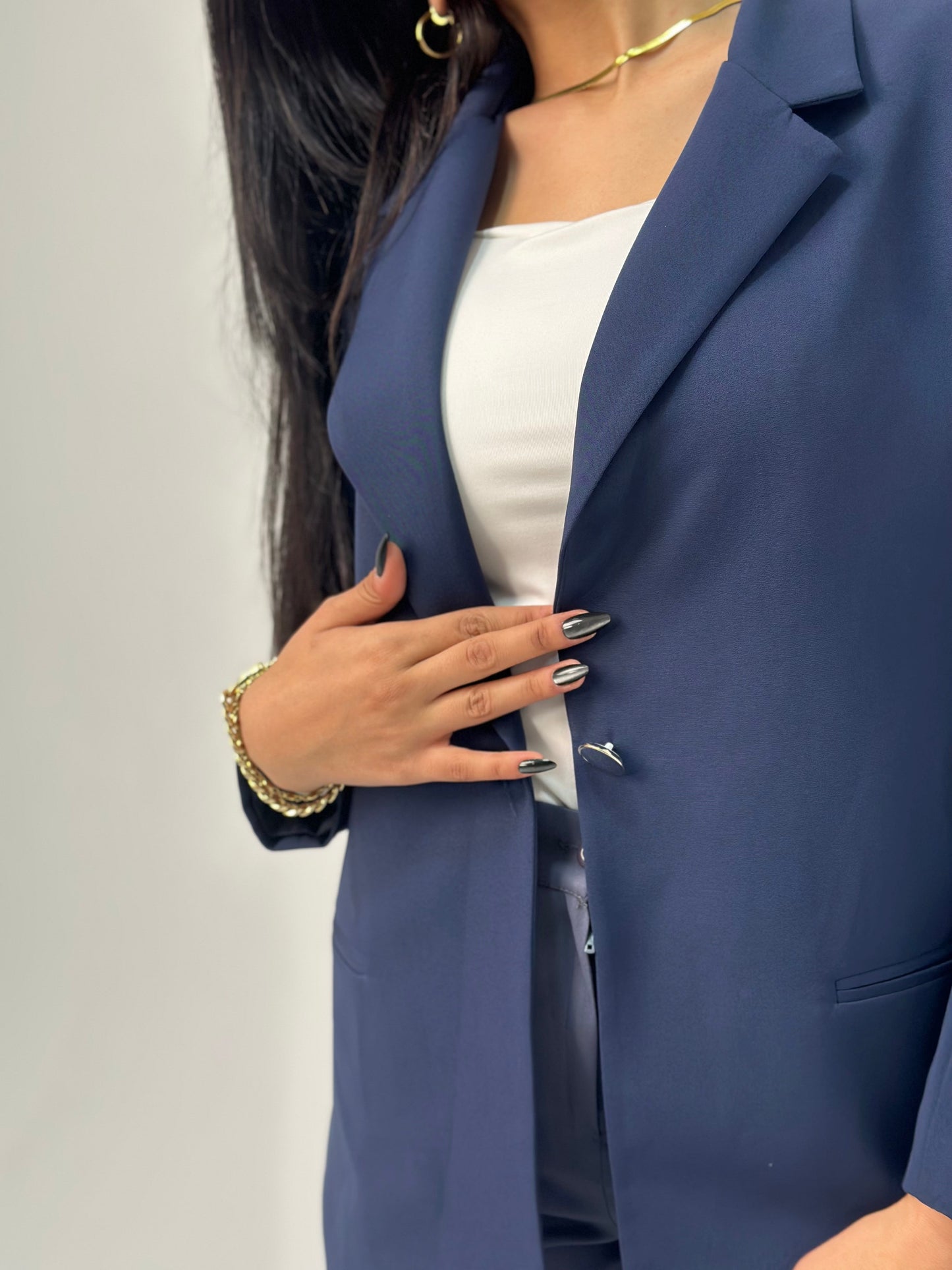 Relaxed Fit Blazer - In Navy - Fully Lined