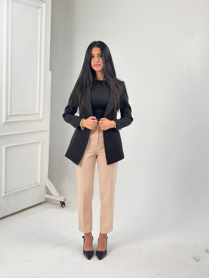 Slim fit pants - in beige