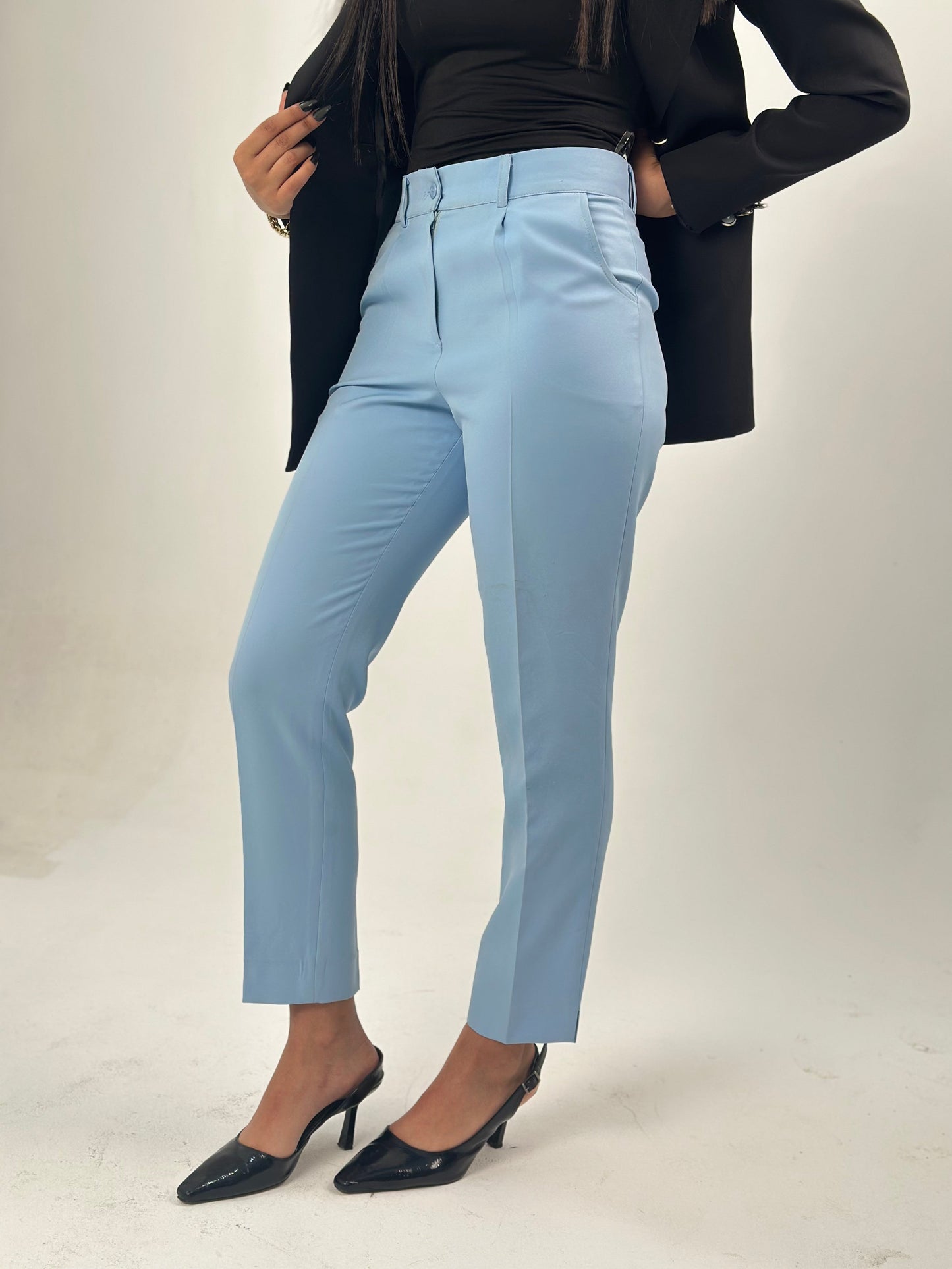 Slim Fit Pants - In Baby Blue
