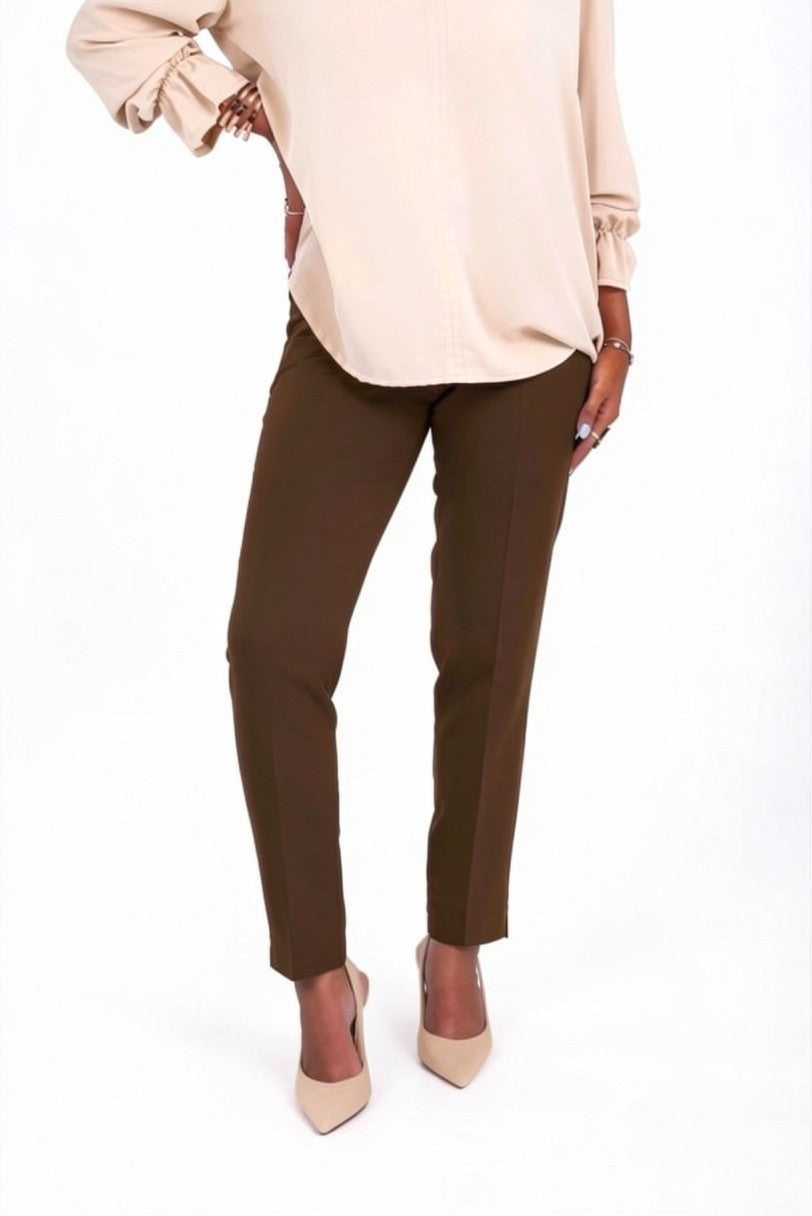 Slim Fit Pants - In Brown