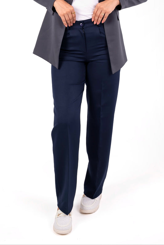 Straight Leg Pants - In Navy
