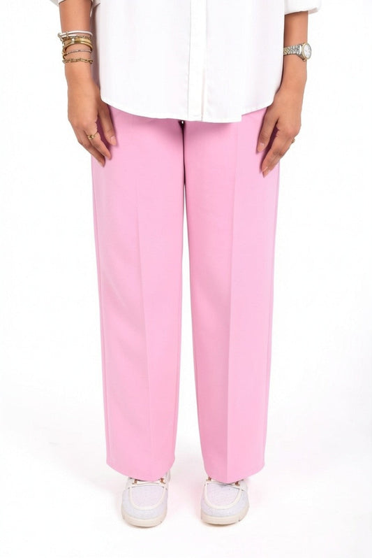 Straight Leg Pants - In Baby Pink