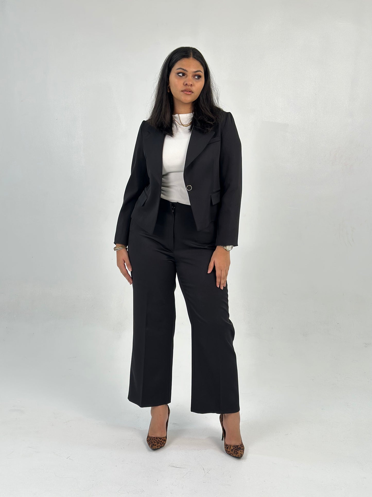 Mid-Length Blazer - In Black - Fully Lined