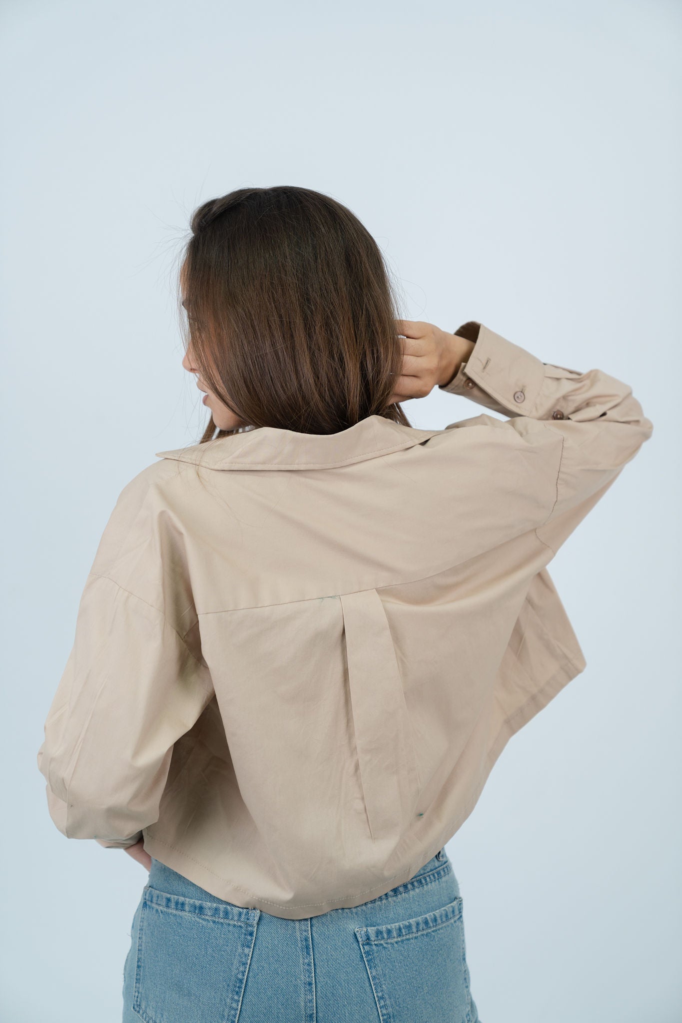 Cropped Poplin Shirt