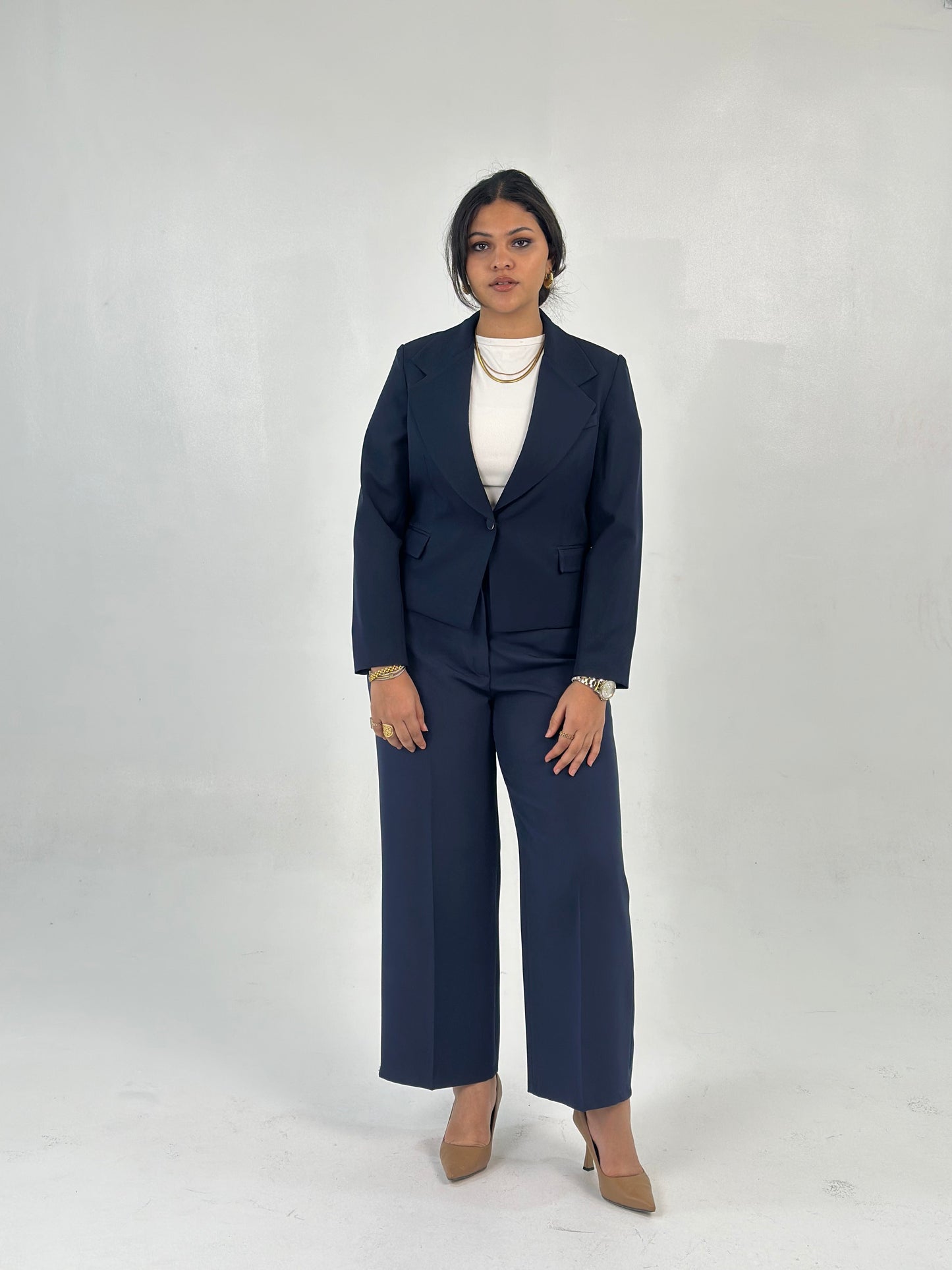 Mid-Length Blazer - In Navy - Fully Lined
