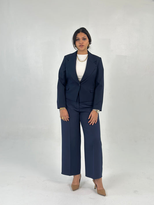 Mid-Length Blazer - In Navy - Fully Lined