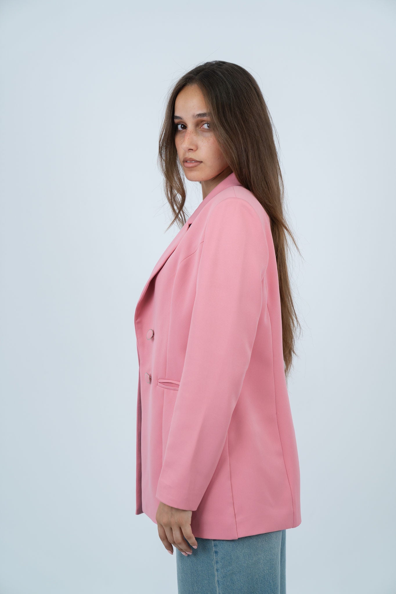 Double-Buttoned Blazer - In Cashmere - Fully Lined