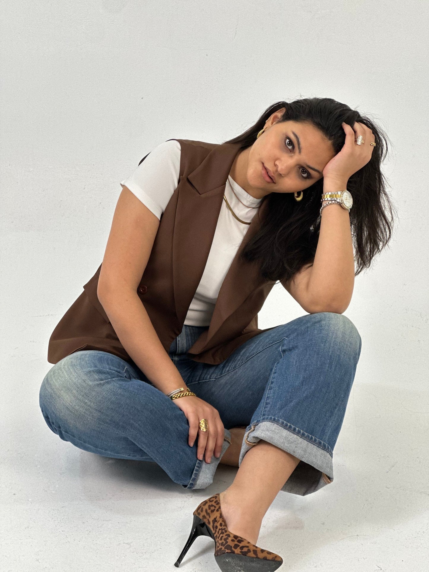 Crossover Vest - In Soft Brown