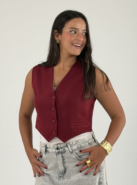 Vest In Burgundy