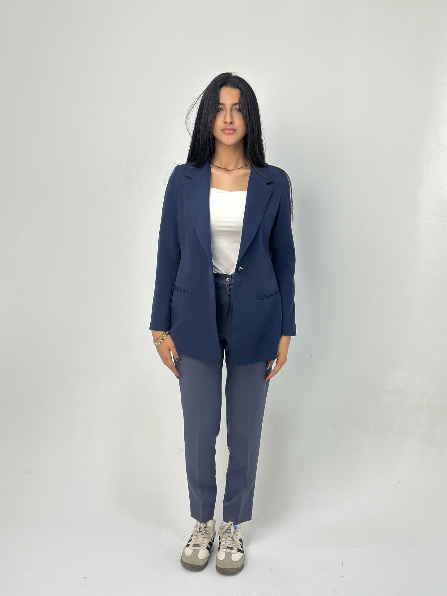 Relaxed Fit Blazer - In Navy - Fully Lined