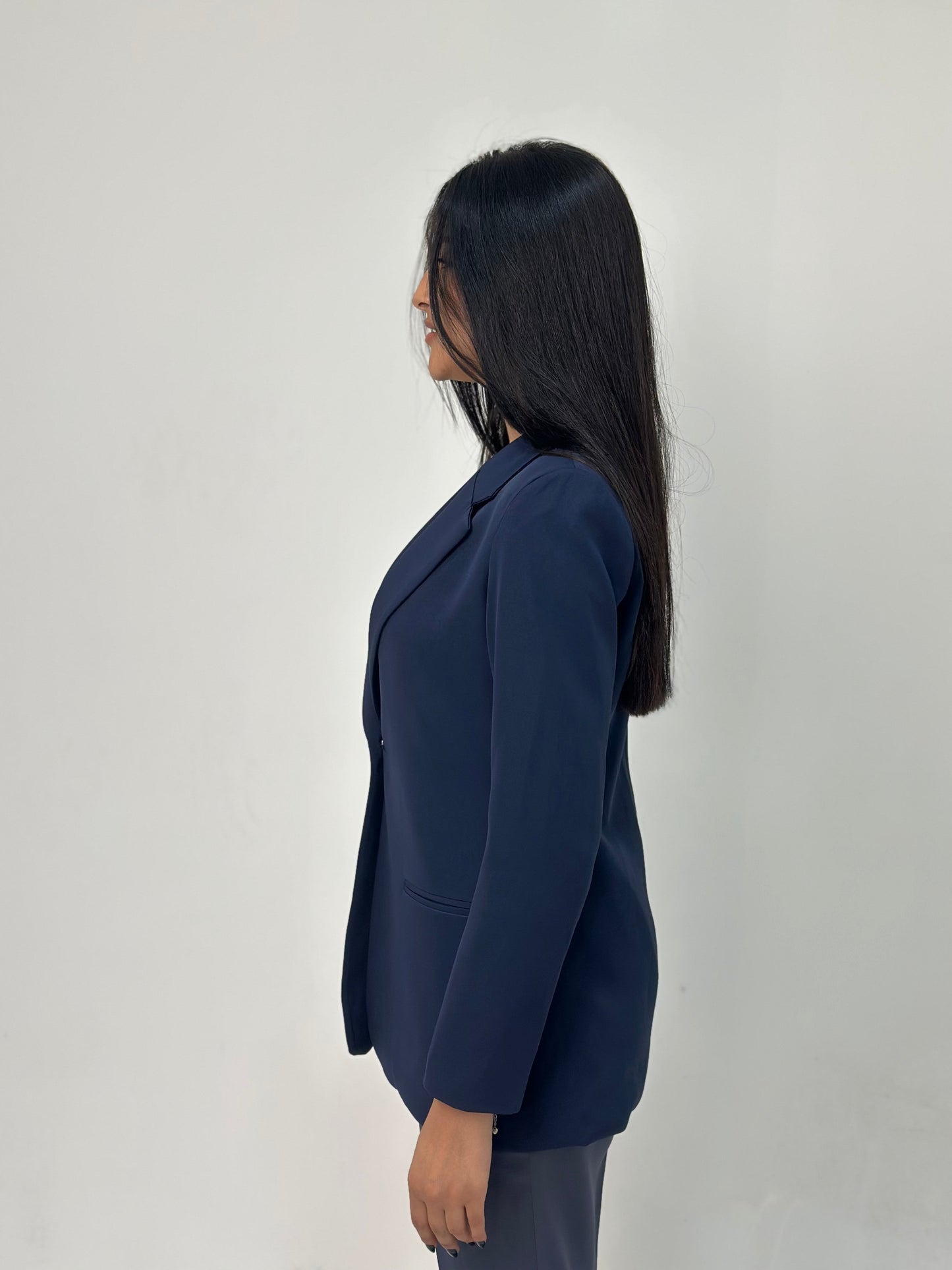Relaxed Fit Blazer - In Navy - Fully Lined