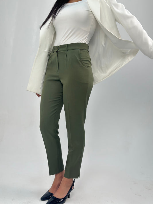 Slim Fit Pants - In Olive