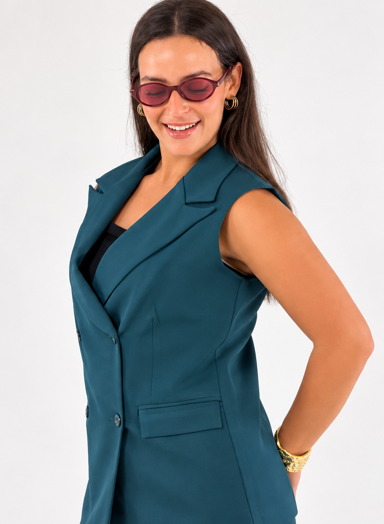 Women’s Crossover Vest – Teal