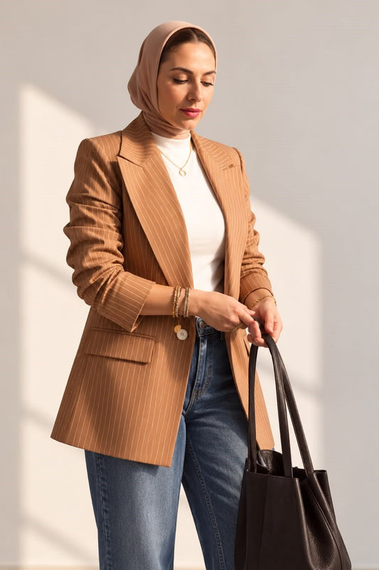 The Executive Blazer – Camel– Fully lined